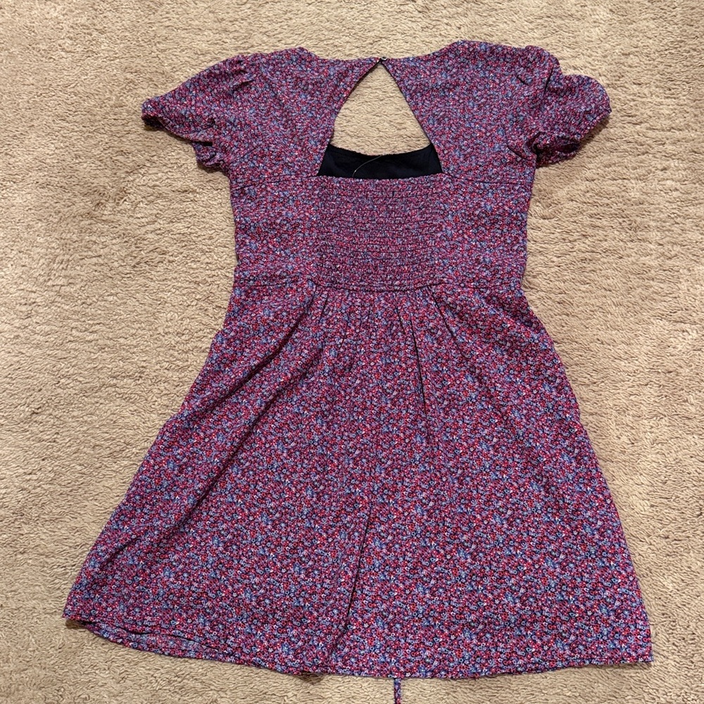 Abercrombie & Fitch Purple Ditsy Floral Backless Corset Dress size XS - Picture 12 of 16